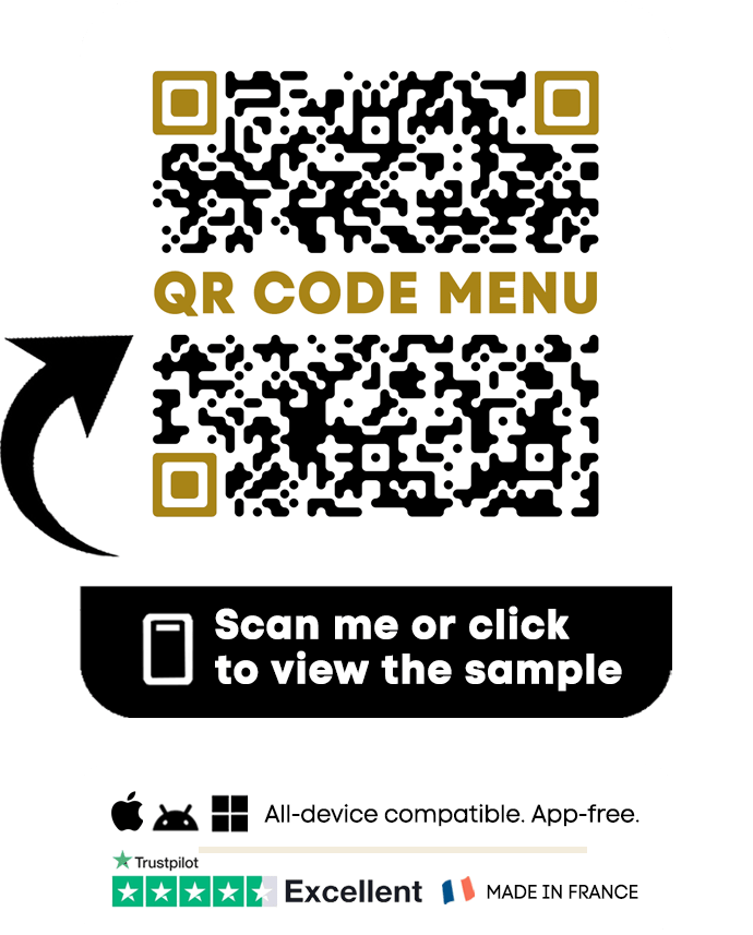 QR Code menu example for restaurant.